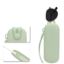 Load image into Gallery viewer, Magnetic Silicone Sunglasses Bag Waterproof Soft Cosmetic Storage Bag Solid Color Eyeglasses Protective Case Glasses Case