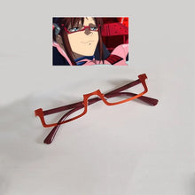 Load image into Gallery viewer, Makinami Mari Illustrious Cosplay Glasses Without Lens Metal frame half frame EVA Cosplay Prop