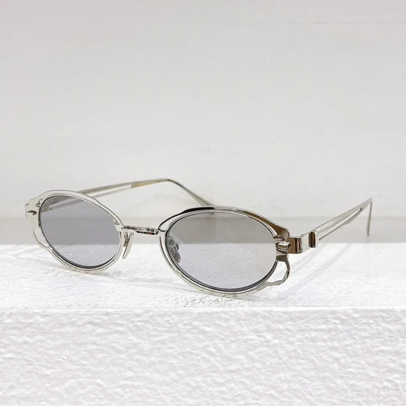 Maske H01 Oval Germany Brand Sunglasses Alloy Designer Handmade Uv400 Men and Ladies Outdoor Eyeglasses with Case