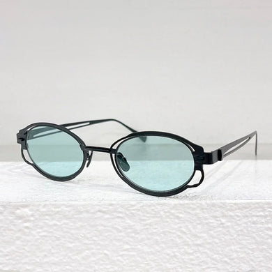 Maske H01 Oval Germany Brand Sunglasses Alloy Designer Handmade Uv400 Men and Ladies Outdoor Eyeglasses with Case