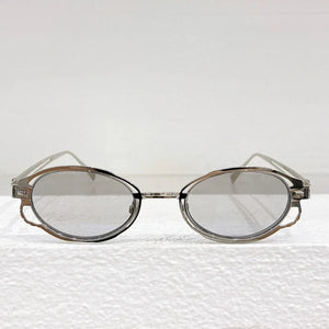 Maske H01 Oval Germany Brand Sunglasses Alloy Designer Handmade Uv400 Men and Ladies Outdoor Eyeglasses with Case