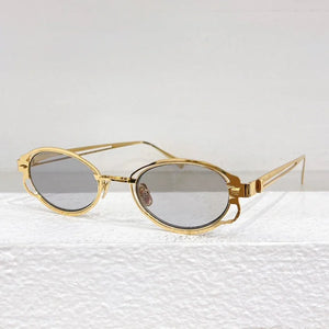 Maske H01 Oval Germany Brand Sunglasses Alloy Designer Handmade Uv400 Men and Ladies Outdoor Eyeglasses with Case