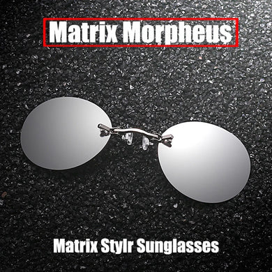 Matrix Style Rimless Nose Clip Sunglasses Matrix Morpheus Men Women Polarized Ultra-light Outdoor Rimless Sunglasses Black