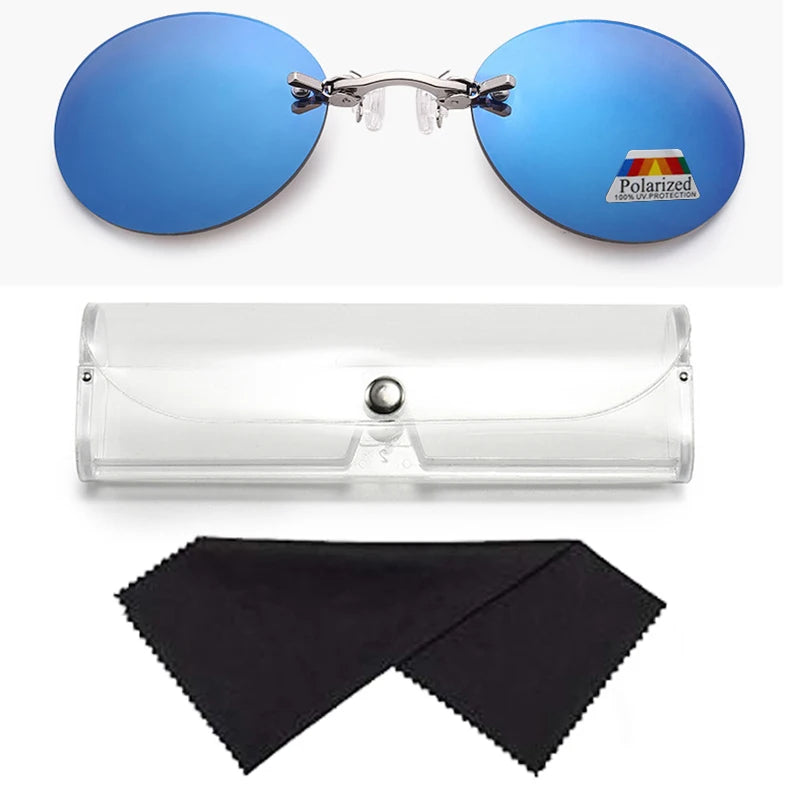 Matrix Style Rimless Nose Clip Sunglasses Matrix Morpheus Men Women Polarized Ultra-light Outdoor Rimless Sunglasses Black