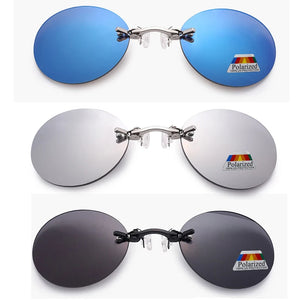 Matrix Style Rimless Nose Clip Sunglasses Matrix Morpheus Men Women Polarized Ultra-light Outdoor Rimless Sunglasses Black