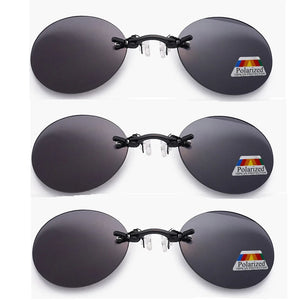 Matrix Style Rimless Nose Clip Sunglasses Matrix Morpheus Men Women Polarized Ultra-light Outdoor Rimless Sunglasses Black