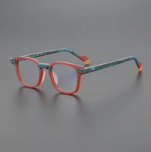 Matte Green Red Square Acetate Japanese Style Eyeglasses Frames Men and Women  Multicolor Optical Prescription Glasses