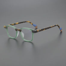 Carica l&#39;immagine nel visualizzatore di Gallery, Matte Green Red Square Acetate Japanese Style Eyeglasses Frames Men and Women  Multicolor Optical Prescription Glasses