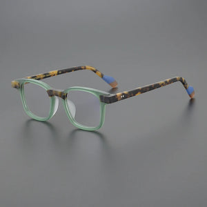 Matte Green Red Square Acetate Japanese Style Eyeglasses Frames Men and Women  Multicolor Optical Prescription Glasses