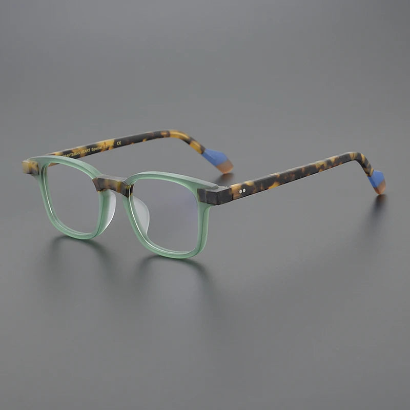 Matte Green Red Square Acetate Japanese Style Eyeglasses Frames Men and Women  Multicolor Optical Prescription Glasses