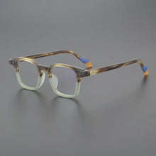 Carica l&#39;immagine nel visualizzatore di Gallery, Matte Green Red Square Acetate Japanese Style Eyeglasses Frames Men and Women  Multicolor Optical Prescription Glasses