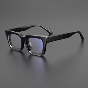 Matte Red Black Square Acetate Eyeglasses Frames High Quality Designer Japanese Style Men and Women  Glasses