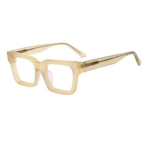 Matte Red Black Square Acetate Eyeglasses Frames High Quality Designer Japanese Style Men and Women  Glasses