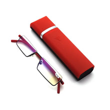 Load image into Gallery viewer, May Flower TR90 Presbyopic Glasses Man Blue Light Reading Glasses Men Metal Square Glasses For Sight Plus Lenses +1.75+2.25+2.75