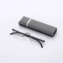 Load image into Gallery viewer, May Flower TR90 Presbyopic Glasses Man Blue Light Reading Glasses Men Metal Square Glasses For Sight Plus Lenses +1.75+2.25+2.75