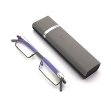 Load image into Gallery viewer, May Flower TR90 Presbyopic Glasses Man Blue Light Reading Glasses Men Metal Square Glasses For Sight Plus Lenses +1.75+2.25+2.75