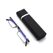 Load image into Gallery viewer, May Flower TR90 Presbyopic Glasses Man Blue Light Reading Glasses Men Metal Square Glasses For Sight Plus Lenses +1.75+2.25+2.75