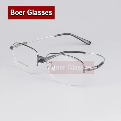 Memory Titanium Male Eyeglasses Men Frames Half Rim Eye Glasses Myopia Spectacle Optical Prescription Eyewear 8144 (56-17-140)