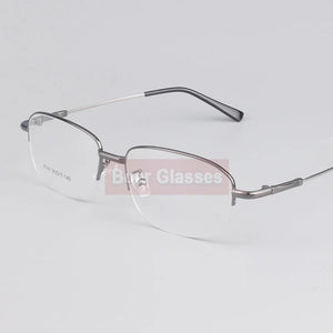 Memory Titanium Male Eyeglasses Men Frames Half Rim Eye Glasses Myopia Spectacle Optical Prescription Eyewear 8144 (56-17-140)
