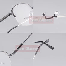 Load image into Gallery viewer, Memory Titanium Male Eyeglasses Men Frames Half Rim Eye Glasses Myopia Spectacle Optical Prescription Eyewear 8144 (56-17-140)