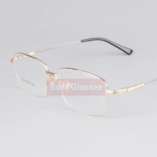 Load image into Gallery viewer, Memory Titanium Male Eyeglasses Men Frames Half Rim Eye Glasses Myopia Spectacle Optical Prescription Eyewear 8144 (56-17-140)