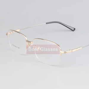 Memory Titanium Male Eyeglasses Men Frames Half Rim Eye Glasses Myopia Spectacle Optical Prescription Eyewear 8144 (56-17-140)