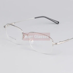 Memory Titanium Male Eyeglasses Men Frames Half Rim Eye Glasses Myopia Spectacle Optical Prescription Eyewear 8144 (56-17-140)
