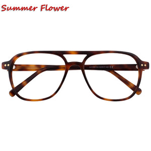 Men Acetate Optical Eyewear Top Quality Light Prescription Glasses Frame Eyeglasses Big Rim Circle Flat Top Male Gafas