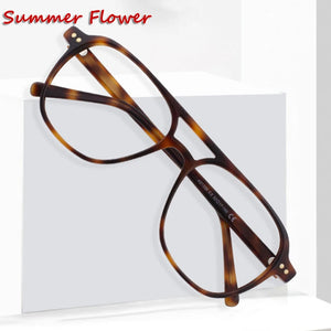 Men Acetate Optical Eyewear Top Quality Light Prescription Glasses Frame Eyeglasses Big Rim Circle Flat Top Male Gafas
