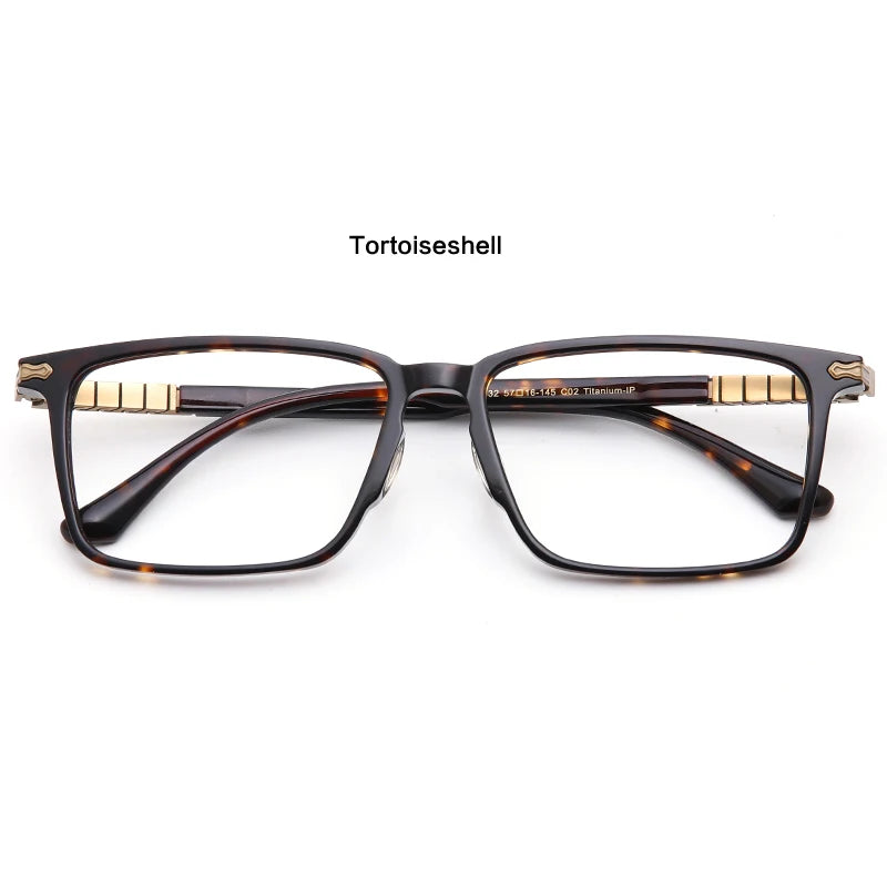 Men Acetate&Pure Titanium Business Glasses Frames  Matte Retro   Brand Optical Eyewear Myopia Prescription Eyeglasses