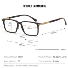 Load image into Gallery viewer, Men Acetate&amp;Pure Titanium Business Glasses Frames  Matte Retro   Brand Optical Eyewear Myopia Prescription Eyeglasses