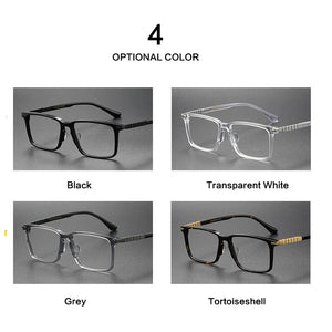 Men Acetate&Pure Titanium Business Glasses Frames  Matte Retro   Brand Optical Eyewear Myopia Prescription Eyeglasses
