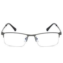 Load image into Gallery viewer, Men Alloy Myopia Glasses Square Half frame Anti-Blue-Light Non Spherical Layer Coated Lenses Eyeglasses -1.0 -1.5 -2.0 -3.0 -4.0