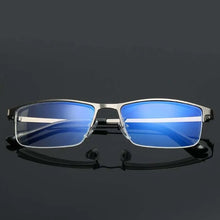 Load image into Gallery viewer, Men Alloy Myopia Glasses Square Half frame Anti-Blue-Light Non Spherical Layer Coated Lenses Eyeglasses -1.0 -1.5 -2.0 -3.0 -4.0