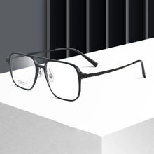 Load image into Gallery viewer, Men Aluminum Magnesium+Titanium Leg Square Anti Blue Light Myopia Glasses Women Double Bridge Nearsighted Spectacles Custom Lens