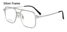 Load image into Gallery viewer, Men Aluminum Magnesium+Titanium Leg Square Anti Blue Light Myopia Glasses Women Double Bridge Nearsighted Spectacles Custom Lens