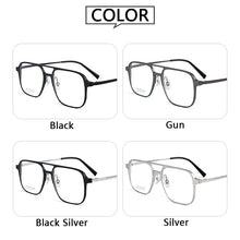 Load image into Gallery viewer, Men Aluminum Magnesium+Titanium Leg Square Anti Blue Light Myopia Glasses Women Double Bridge Nearsighted Spectacles Custom Lens