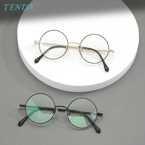 Men And Women Stainless Steel Full Rim Eyeglasses Round Classic Glasses Frame For Prescritiption Lenses
