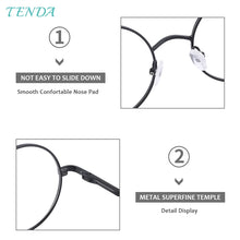 Load image into Gallery viewer, Men And Women Stainless Steel Full Rim Eyeglasses Round Classic Glasses Frame For Prescritiption Lenses