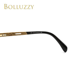 Load image into Gallery viewer, Men Bamboo Titanium Rimless Wooden Leg Optical Prescription Receipt Golden Eyeglasses Frame Eyewear Degree Glasses with Lenses