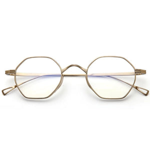 Men Eyewear Pure Titanium Glasses Polygon Women Retro Myopia Optical Prescription Eyeglasses Frames Japan Designer Small Oculos