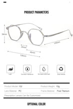 Load image into Gallery viewer, Men Eyewear Pure Titanium Glasses Polygon Women Retro Myopia Optical Prescription Eyeglasses Frames Japan Designer Small Oculos