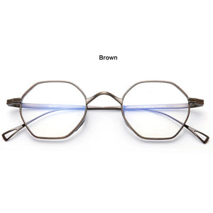 Men Eyewear Pure Titanium Glasses Polygon Women Retro Myopia Optical Prescription Eyeglasses Frames Japan Designer Small Oculos