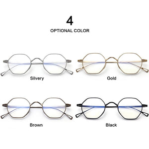 Men Eyewear Pure Titanium Glasses Polygon Women Retro Myopia Optical Prescription Eyeglasses Frames Japan Designer Small Oculos