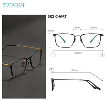 Carica l&#39;immagine nel visualizzatore di Gallery, Men Full Rim Aluminium Magnesium Eyeglasses Frame Classic Rectangular Glasses Frame For Prescription Lenses
