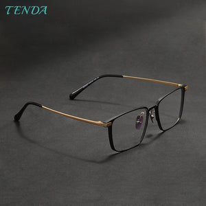 Men Full Rim Aluminium Magnesium Eyeglasses Frame Classic Rectangular Glasses Frame For Prescription Lenses