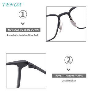 Men Full Rim Aluminium Magnesium Eyeglasses Frame Classic Rectangular Glasses Frame For Prescription Lenses