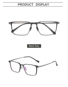 Men Full Rim Aluminium Magnesium Eyeglasses Frame Classic Rectangular Glasses Frame For Prescription Lenses