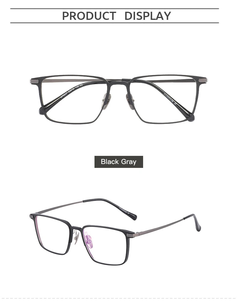 Men Full Rim Aluminium Magnesium Eyeglasses Frame Classic Rectangular Glasses Frame For Prescription Lenses
