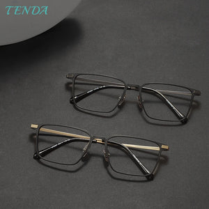 Men Full Rim Aluminium Magnesium Eyeglasses Frame Classic Rectangular Glasses Frame For Prescription Lenses